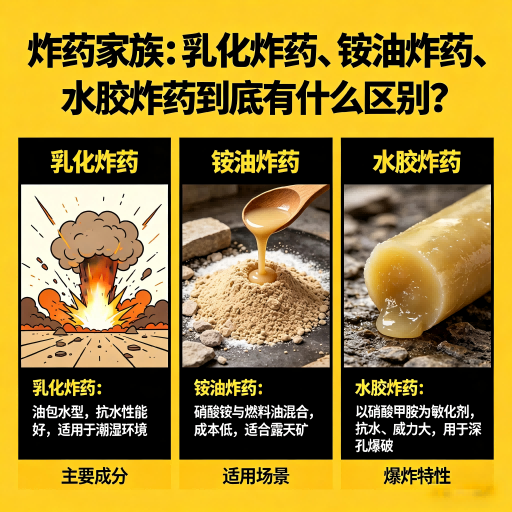 申扎炸药家族：乳化炸药、铵油炸药、水胶炸药到底有什么区别？